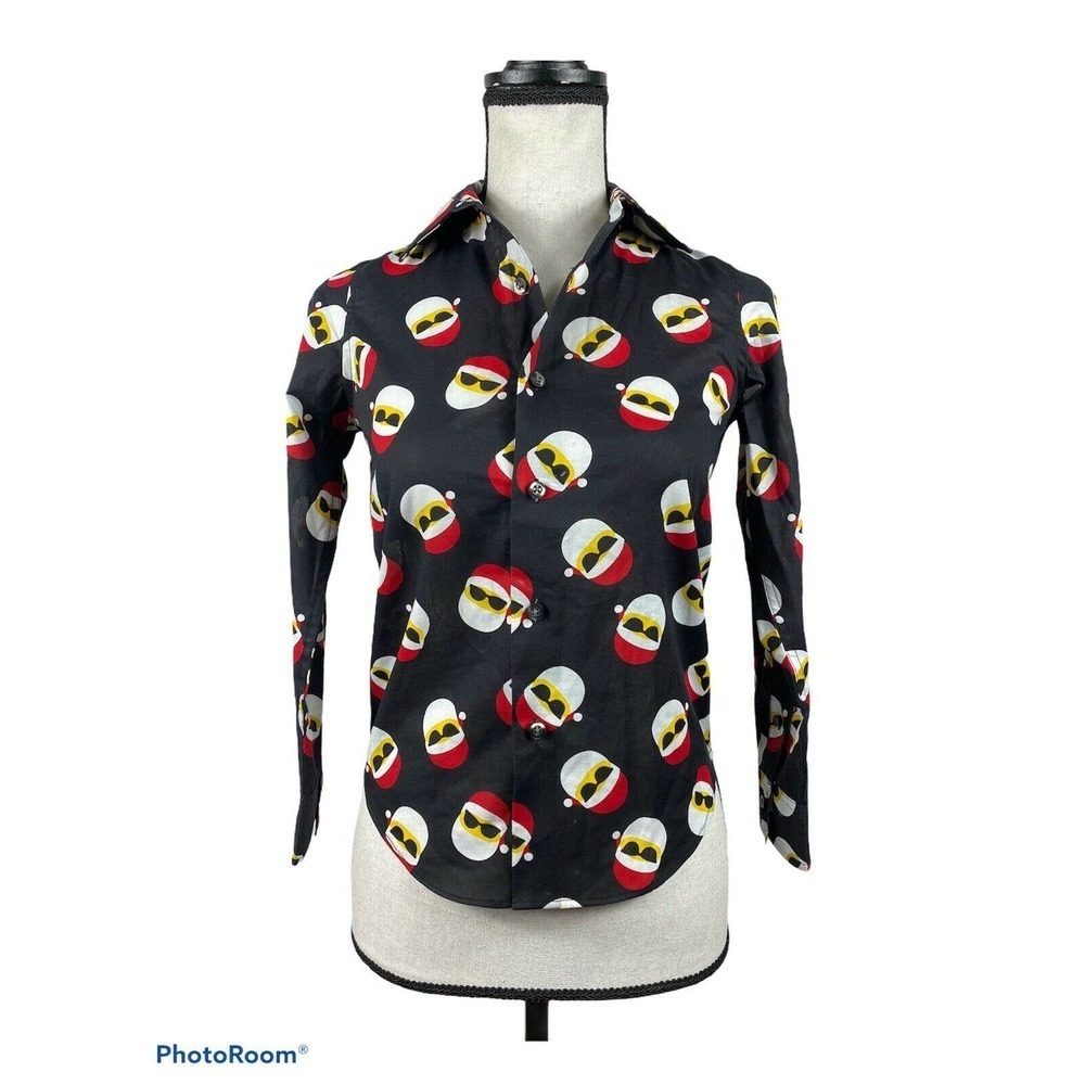 North Pole Trading Co Santa Print Shirt, Kids Size 8